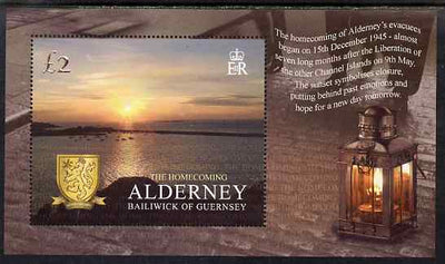 Guernsey - Alderney 2005 50th Anniversary of Return of War Evacuees perf m/sheet unmounted mint, SG MSA266