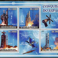 St Thomas & Prince Islands 2009 Conquest of Space perf sheetlet containing 4 values unmounted mint