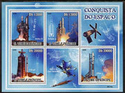 St Thomas & Prince Islands 2009 Conquest of Space perf sheetlet containing 4 values unmounted mint