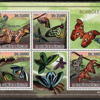 St Thomas & Prince Islands 2009 Worlds Largest Butterflies & Moths perf sheetlet containing 4 values unmounted mint