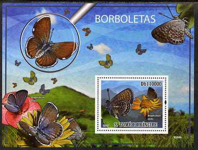 St Thomas & Prince Islands 2009 Worlds Largest Butterflies & Moths perf s/sheet unmounted mint