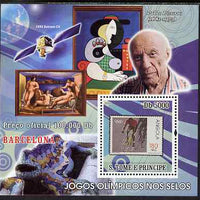 St Thomas & Prince Islands 2009 Olympic Games -Angola stamp showing a Cyclist perf s/sheet (limited edition) unmounted mint