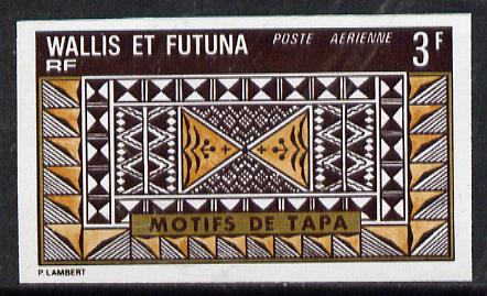 Wallis & Futuna 1975 Mats 3f (Pattern) imperf proof in issued colours (SG 239*)