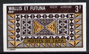 Wallis & Futuna 1975 Mats 3f (Pattern) imperf proof in issued colours (SG 239*)