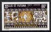 Wallis & Futuna 1975 Mats 80f (Fish, Shells & Dancers) imperf proof in issued colours (SG 242*)