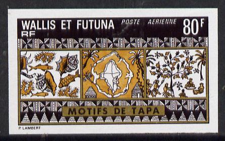 Wallis & Futuna 1975 Mats 80f (Fish, Shells & Dancers) imperf proof in issued colours (SG 242*)