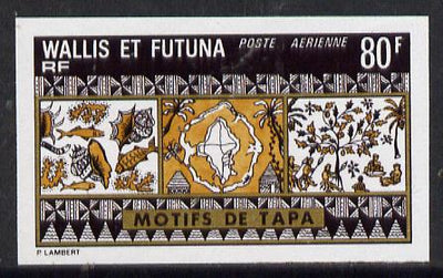 Wallis & Futuna 1975 Mats 80f (Fish, Shells & Dancers) imperf proof in issued colours (SG 242*)