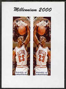 Somaliland 2000 Millennium 2000 Michael Jordan imperf sheetlet containing 4 values unmounted mint. Note this item is privately produced and is offered purely on its thematic appeal