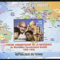 Chad 2009 World Personalities - Mahatma Gandhi perf s/sheet unmounted mint. Note this item is privately produced and is offered purely on its thematic appeal