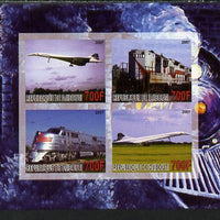 Djibouti 2007 Railways & Concorde #1 imperf sheetlet containing 4 values unmounted mint. Note this item is privately produced and is offered purely on its thematic appeal