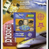 St Thomas & Prince Islands 2006 50th Anniversary of First Europa Stamp imperf souvenir sheet #3 Painting of Faces & Globe unmounted mint. Note this item is privately produced and is offered purely on its thematic appeal