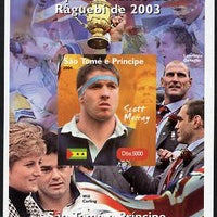 St Thomas & Prince Islands 2004 Rugby World Cup #2 Scott Murray imperf souvenir sheet unmounted mint. Note this item is privately produced and is offered purely on its thematic appeal