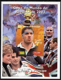 St Thomas & Prince Islands 2004 Rugby World Cup #2 Scott Murray imperf souvenir sheet unmounted mint. Note this item is privately produced and is offered purely on its thematic appeal