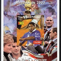 St Thomas & Prince Islands 2004 Rugby World Cup #8 Earl Va'a imperf souvenir sheet unmounted mint. Note this item is privately produced and is offered purely on its thematic appeal