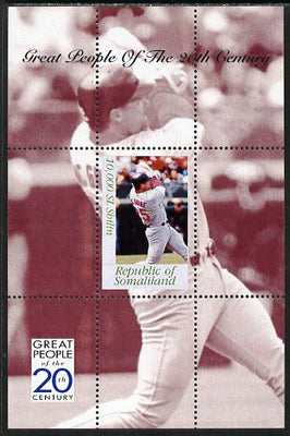 Somaliland 1999 Great People of the 20th Century - Mark McGwire (Baseball) perf souvenir sheet unmounted mint. Note this item is privately produced and is offered purely on its thematic appeal