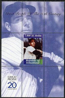Somaliland 1999 Great People of the 20th Century - Joe Di Maggio (Baseball) perf souvenir sheet unmounted mint. Note this item is privately produced and is offered purely on its thematic appeal