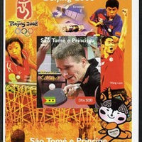 St Thomas & Prince Islands 2004 Beijing Olympic Games - Table Tennis Stars #4 - Werner Schlager imperf souvenir sheet unmounted mint. Note this item is privately produced and is offered purely on its thematic appeal