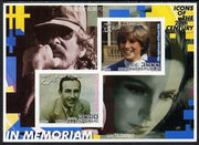 Somalia 2001 In Memoriam - Princess Diana & Walt Disney #01 imperf sheetlet containing 2 values with Spielberg & Greta Garbo in background unmounted mint. Note this item is privately produced and is offered purely on its thematic appeal