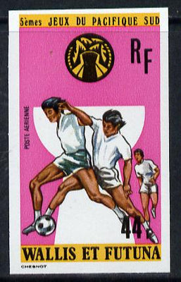 Wallis & Futuna 1975 South Pacific Games 44f (Football) imperf proof from limited printing unmounted mint, SG 245*