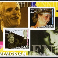 Somalia 2001 In Memoriam - Princess Diana & Walt Disney #16 imperf sheetlet containing 2 values with Ted Turner & Barbara Streisand in background unmounted mint. Note this item is privately produced and is offered purely on its thematic appeal