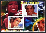 Somalia 2002 Elvis Presley 25th Anniversary of Death #02 imperf sheetlet containing 2 values with Oprah Winfrey, Allen Ginsberg & Diana in background unmounted mint. Note this item is privately produced and is offered purely on its thematic appeal