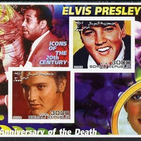 Somalia 2002 Elvis Presley 25th Anniversary of Death #04 imperf sheetlet containing 2 values with Duke Ellington, Che Guevara & Diana in background unmounted mint. Note this item is privately produced and is offered purely on its thematic appeal