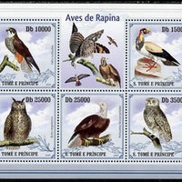 St Thomas & Prince Islands 2009 Birds of Prey perf sheetlet containing 5 values unmounted mint