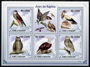 St Thomas & Prince Islands 2009 Birds of Prey perf sheetlet containing 5 values unmounted mint