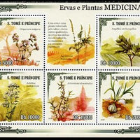 St Thomas & Prince Islands 2009 Medical Plants perf sheetlet containing 5 values unmounted mint