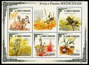 St Thomas & Prince Islands 2009 Medical Plants perf sheetlet containing 5 values unmounted mint