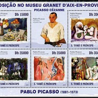 St Thomas & Prince Islands 2009 Paintings by Pablo Picasso perf sheetlet containing 5 values unmounted mint