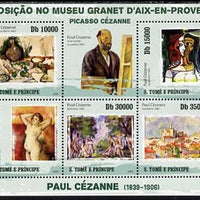 St Thomas & Prince Islands 2009 Paintings by Paul Cezanne perf sheetlet containing 5 values unmounted mint