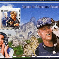 St Thomas & Prince Islands 2009 Cats and their Masters perf s/sheet unmounted mint (David Bowie, Liz Taylor & Bill Clinton)