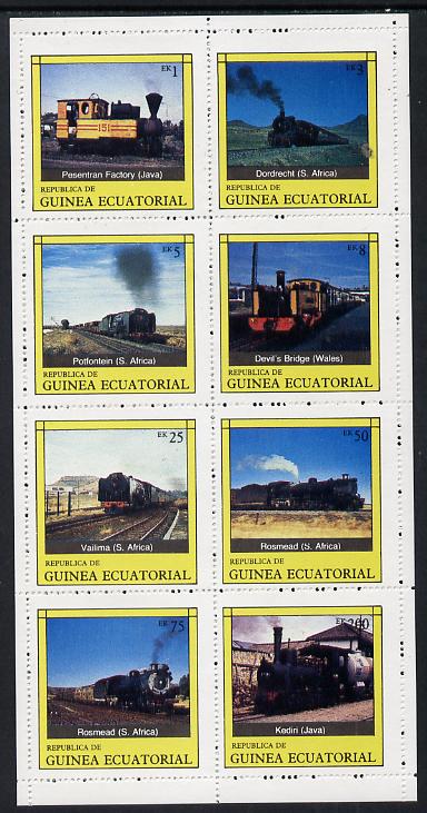 Equatorial Guinea 1977 Locomotives complete perf set of 8 values (Mi 1145-52A) unmounted mint