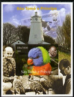 St Thomas & Prince Islands 2004 WWF & Sir Peter Scott #6 imperf s/sheet with Lighthouse in background unmounted mint. Note this item is privately produced and is offered purely on its thematic appeal