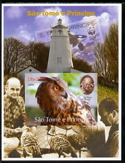 St Thomas & Prince Islands 2004 WWF & Sir Peter Scott #7 imperf s/sheet with Lighthouse in background unmounted mint. Note this item is privately produced and is offered purely on its thematic appeal