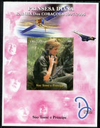 St Thomas & Prince Islands 2005 Princess Diana - Queen of Our Hearts #1 imperf s/sheet with Concorde, Beatles & Satellite in background unmounted mint. Note this item is privately produced and is offered purely on its thematic appeal