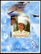 St Thomas & Prince Islands 2005 Princess Diana - Queen of Our Hearts #3 imperf s/sheet with Concorde, Beatles & Satellite in background unmounted mint. Note this item is privately produced and is offered purely on its thematic appeal