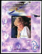 St Thomas & Prince Islands 2005 Princess Diana - Queen of Our Hearts #4 imperf s/sheet with Concorde, Beatles & Satellite in background unmounted mint. Note this item is privately produced and is offered purely on its thematic appeal