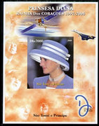 St Thomas & Prince Islands 2005 Princess Diana - Queen of Our Hearts #5 imperf s/sheet with Concorde, Beatles & Satellite in background unmounted mint. Note this item is privately produced and is offered purely on its thematic appeal