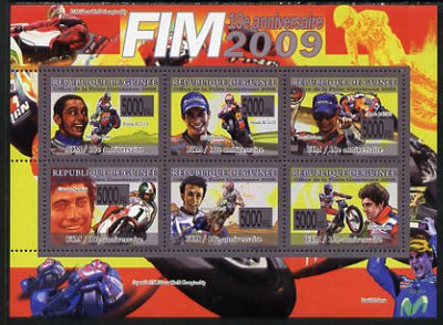 Guinea - Conakry 2008 Tenth Anniversary of International Motorcycle Federation perf sheetlet containing 6 values unmounted mint