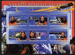 Guinea - Conakry 2008 Space Shuttle Atlantis perf sheetlet containing 6 values unmounted mint