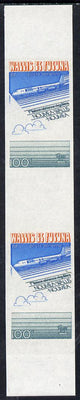 Wallis & Futuna 1975 Air Services imperf gutter pair from limited printing, SG 243