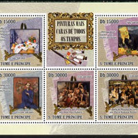 St Thomas & Prince Islands 2010 Most Expensive Paintings perf sheetlet containing 5 values unmounted mint