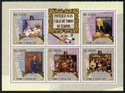 St Thomas & Prince Islands 2010 Most Expensive Paintings perf sheetlet containing 5 values unmounted mint