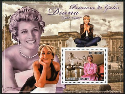 St Thomas & Prince Islands 2010 Diana Princess of Wales perf s/sheet unmounted mint