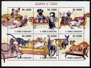 St Thomas & Prince Islands 2010 Cats & Dogs perf sheetlet containing 6 values unmounted mint