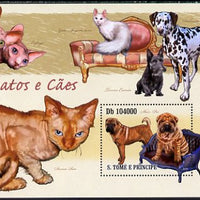 St Thomas & Prince Islands 2010 Cats & Dogs perf s/sheet unmounted mint