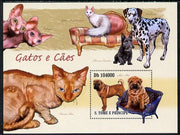 St Thomas & Prince Islands 2010 Cats & Dogs perf s/sheet unmounted mint
