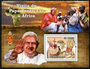 St Thomas & Prince Islands 2010 Visit to Africa by Pope Benedict perf s/sheet unmounted mint